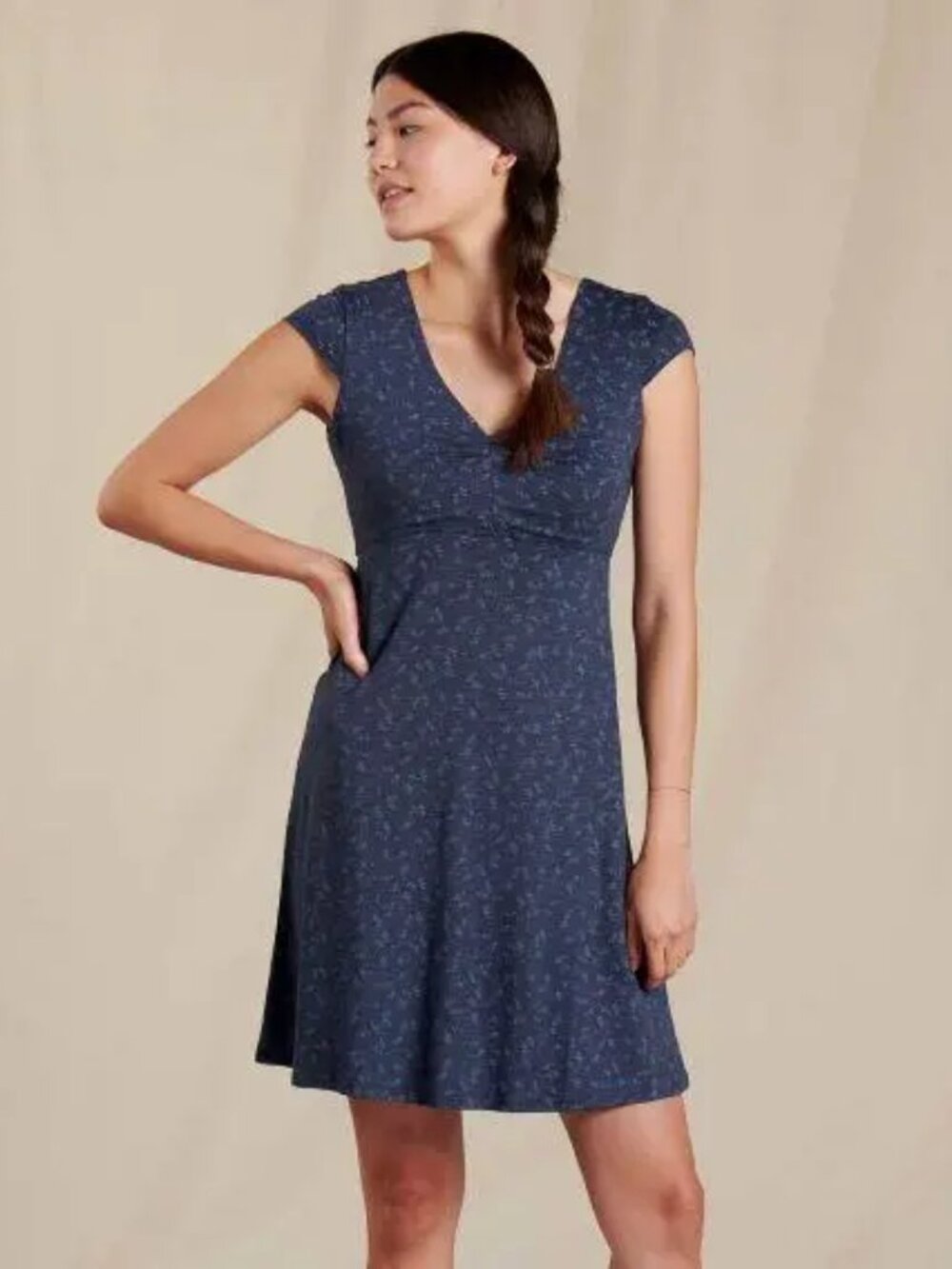 Toad&Co Rosemarie Dress Women's Blue Floral Size S